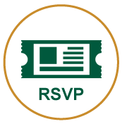 Icon of a ticket with RSVP written on it