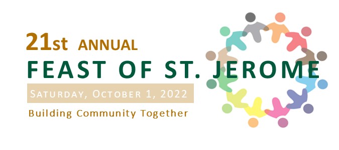 Feast of St. Jerome 2022 Building Community Together logo