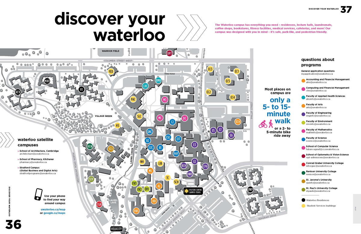 Image of map of University of Waterloo 