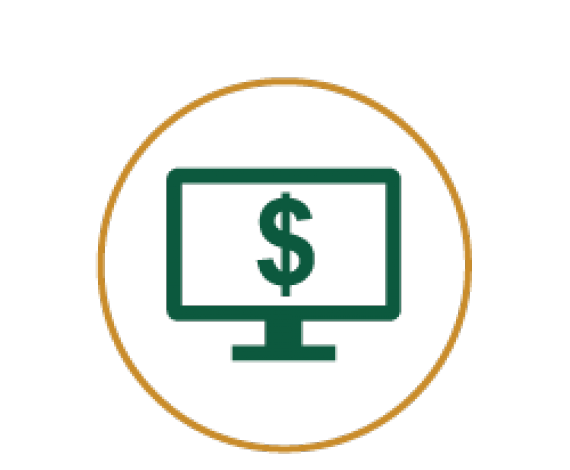 Icon of Desktop with Dollar Symbol on it
