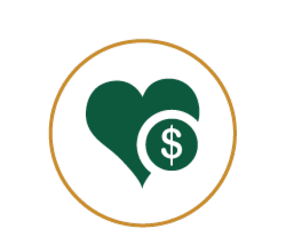 Icon of Heart with Dollar Symbol in it